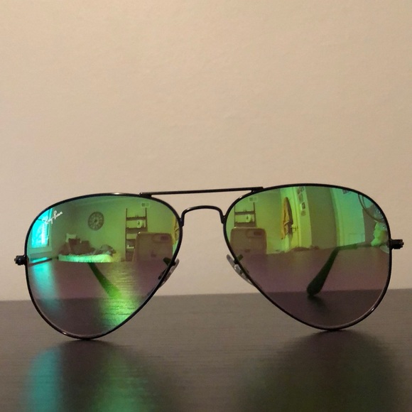 Ray Ban Aviator Flash Lenses Sunglasses - Picture 3 of 4